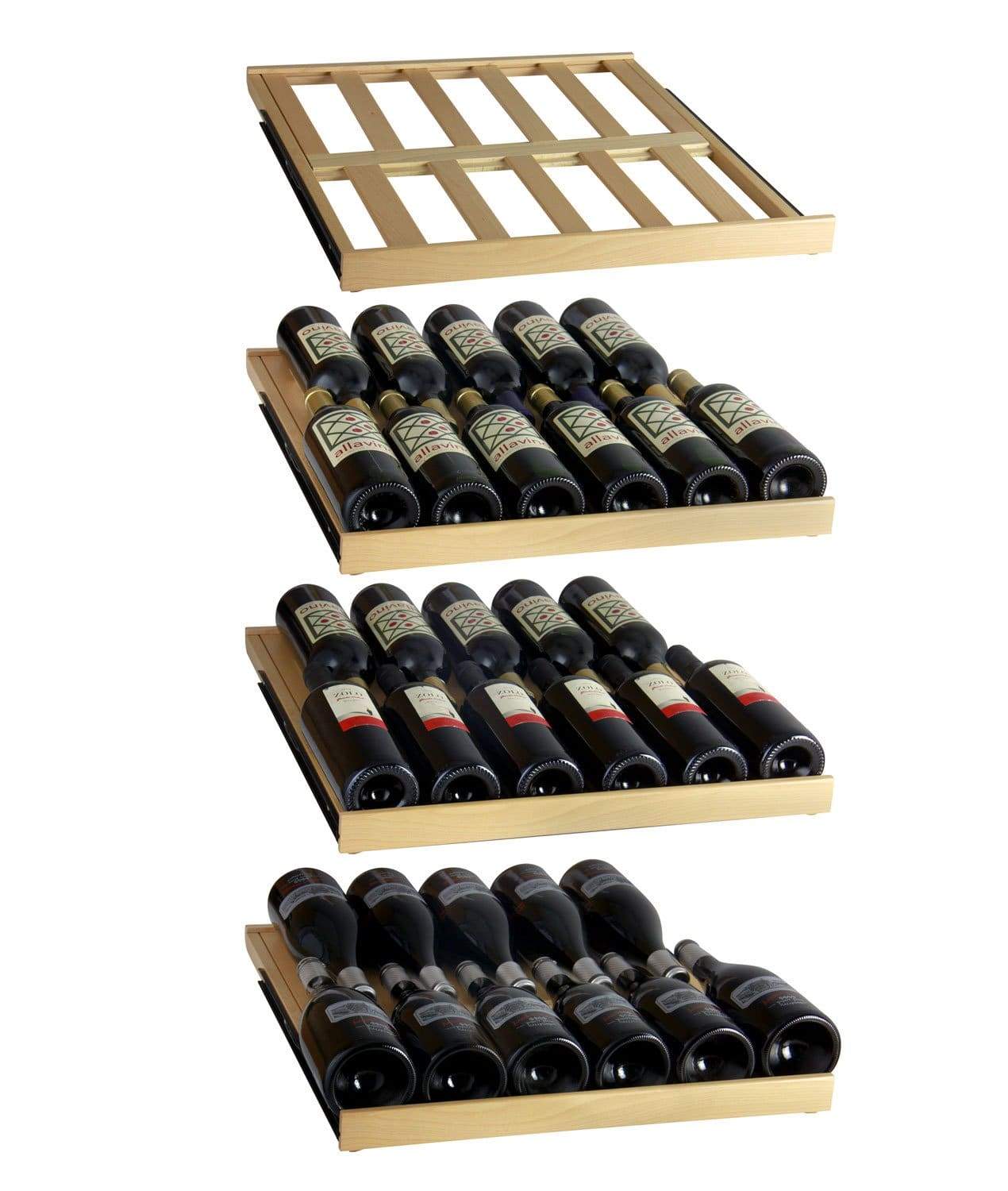 Allavino FlexCount Classic II Tru-Vino 346 Bottle Three Zone Stainless Steel Wine Cooler 3Z-YHWR7274-S20