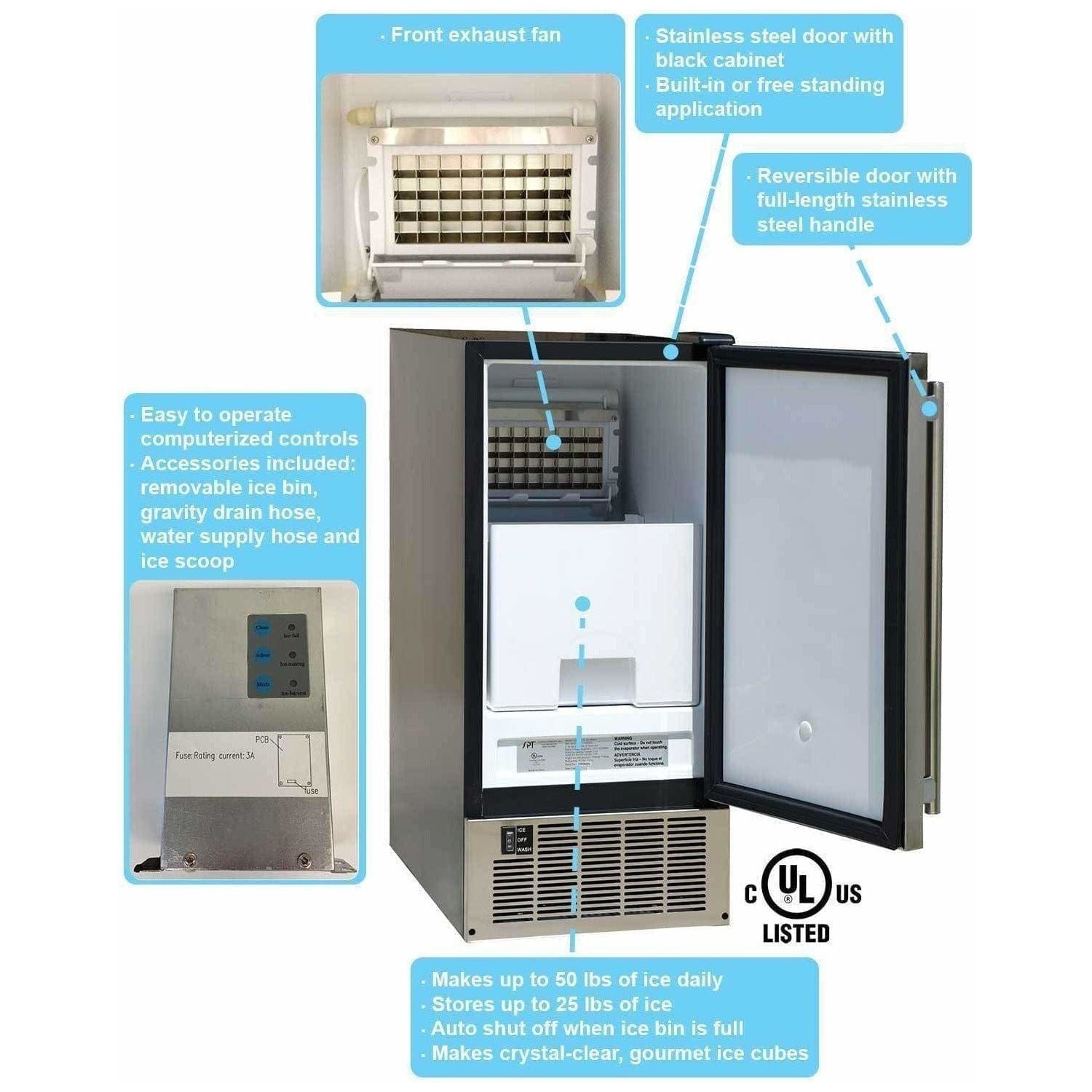 Sunpentown Under-Counter Ice Maker