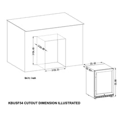 WineCools- KBUSF54D 24" Dual Zone Under Counter Built-in Wine Cooler