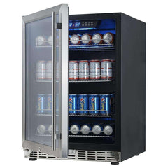 WineCools- KBUSF54B 24 inch Beverage Refrigerator | Triple Glassdoor With Two Low-E