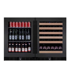 WineCools- KBU50BW2 48 Inch Glass Door Side By Side Wine And Beverage Cooler Combo