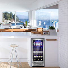 Antarctic Star 15 Inch Beverage Refrigerator Digital Memory Temperature