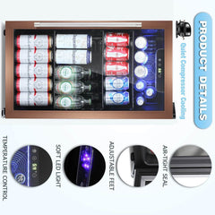 Antarctic Star Beverage Refrigerator Cooler -120 Can  Small Drink Dispenser Clear Front Door