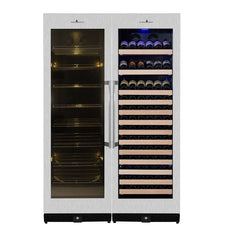 WineCools- KBU170BW2 72" Large Wine And Beverage Cooler Drinks Combo With Clear Door