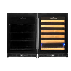 WineCools- KBU50BW2 48 Inch Glass Door Side By Side Wine And Beverage Cooler Combo