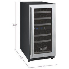 Allavino FlexCount II Tru-Vino 30 Bottle Dual Zone Stainless Steel Right Hinge Wine Fridge VSWR30-2SR20