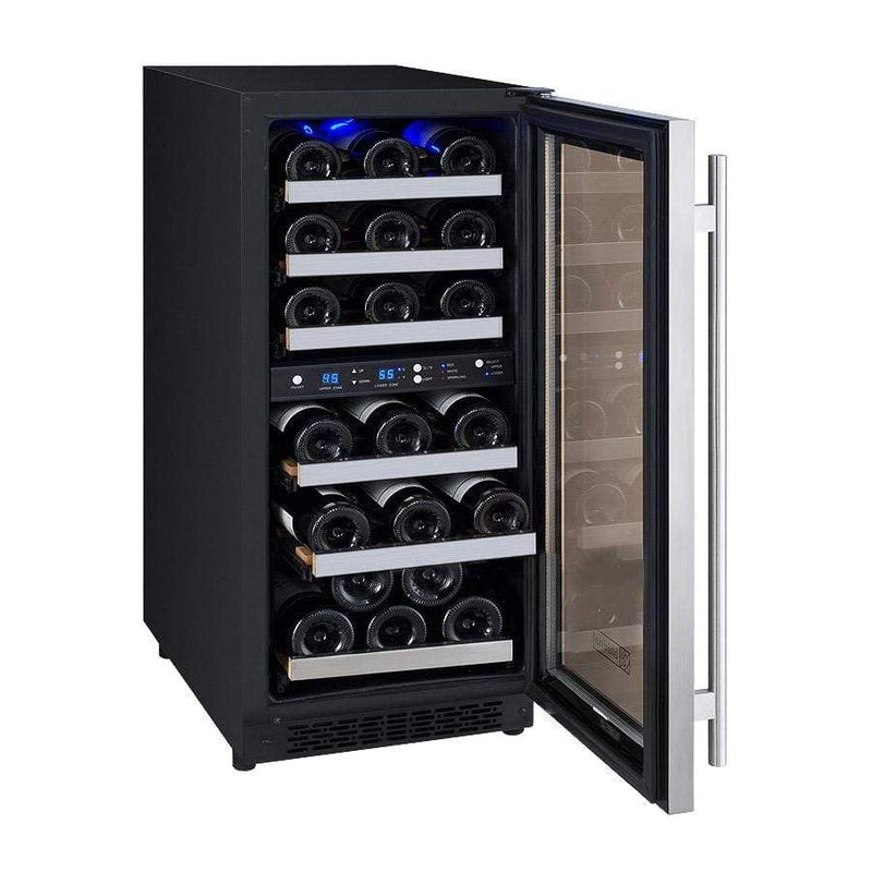 Allavino FlexCount II Tru-Vino 30 Bottle Dual Zone Stainless Steel Right Hinge Wine Fridge VSWR30-2SR20