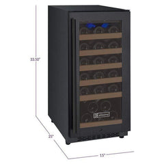 Allavino FlexCount II Tru-Vino 30 Bottle Single Zone Black Wine Fridge VSWR30-1BR20