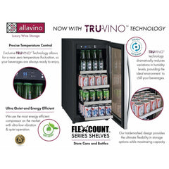 Allavino -FlexCount II Tru-Vino 15" Wide Stainless Steel Right Hinge Beverage Fridge AO VSBC15-SR20