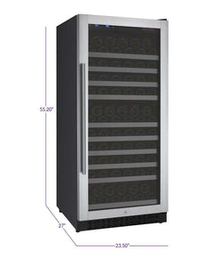 Allavino FlexCount II Tru-Vino 128 Bottle Single Zone Stainless Steel Right Hinge Wine Refrigerator VSWR128-1SR20