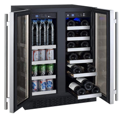 Allavino FlexCount II Tru-Vino 18 Bottle/66 Can Dual Zone Stainless Steel Beverage/Wine Fridge VSWB-2SF20