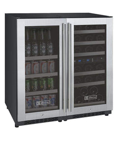 Allavino FlexCount II Tru-Vino 30 Bottle/88 Can Three Zone Stainless Steel Beverage/Wine Fridge 3Z-VSWB15-3S20