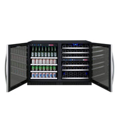 Allavino FlexCount II Tru-Vino 56 Bottle/154 Can Three Zone Stainless Steel Beverage/Wine Fridge 3Z-VSWB24-3S20