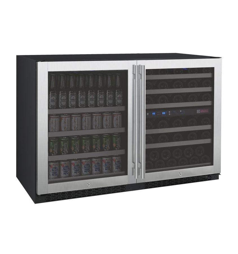 Allavino FlexCount II Tru-Vino 56 Bottle/154 Can Three Zone Stainless Steel Beverage/Wine Fridge 3Z-VSWB24-3S20