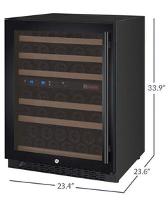 Allavino FlexCount II Tru-Vino 56 Bottle Dual Zone Black Left Hinge Wine Fridge VSWR56-2BL20