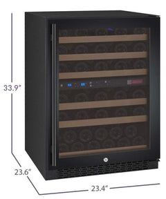 Allavino FlexCount II Tru-Vino 56 Bottle Dual Zone Black Right Hinge Wine Fridge VSWR56-2BR20