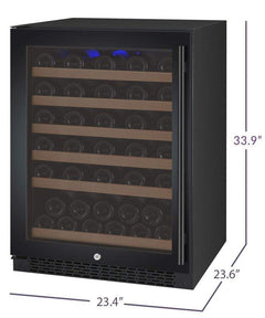 Allavino FlexCount II Tru-Vino 56 Bottle Single Zone Black Left Hinge Wine Fridge VSWR56-1BL20