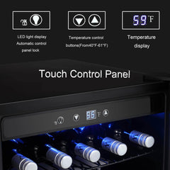 Antarctic Star 36 Bottle Wine Cooler Compressor Digital Freestanding Door Black Glass