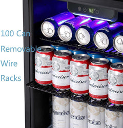 Antarctic Star Beverage Refrigerator -145 Can Mini Fridge with Adjustable Removable Shelves