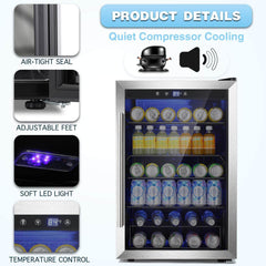 Antarctic Star Beverage Refigerator -145 Can Mini Fridge for Soda Beer or Wine,Small Drink Dispenser