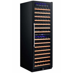 Smith & Hanks 166 Bottle Dual Zone Smoked Black Glass Wine Fridge RW428DRG